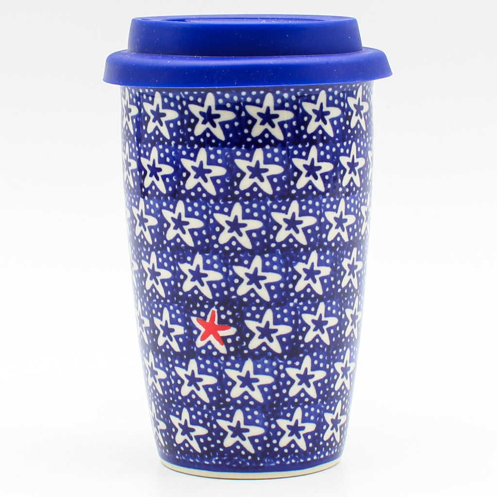 Travel Cup 14 oz in Red Starfish