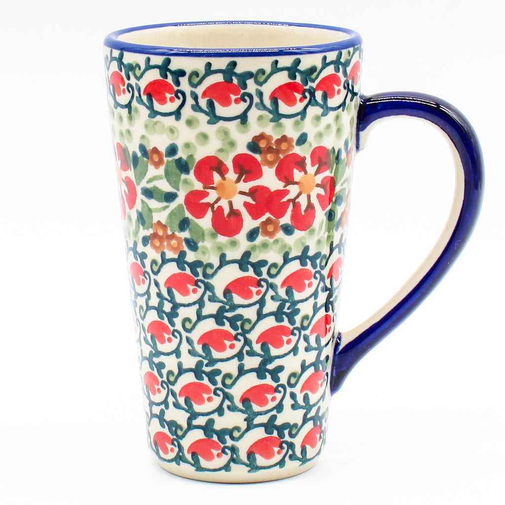 Tall Cup 12 oz in Red Poppies