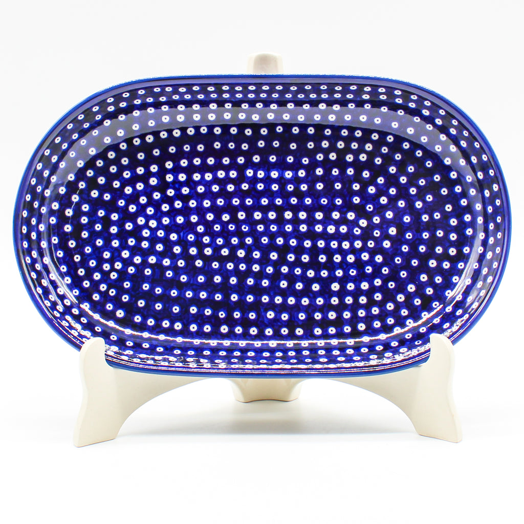 Sm Oval Platter in Blue Elegance