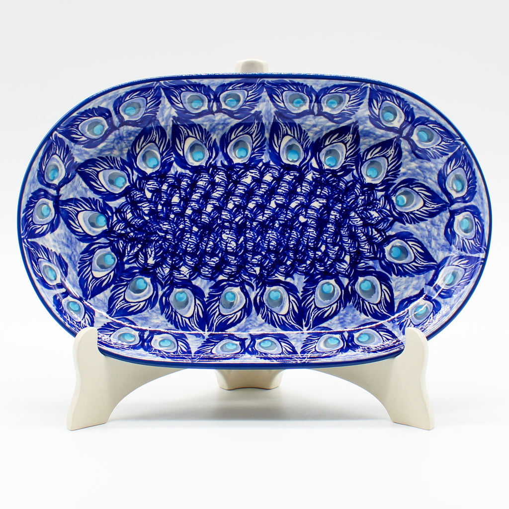 Sm Oval Platter in Peacock Glory