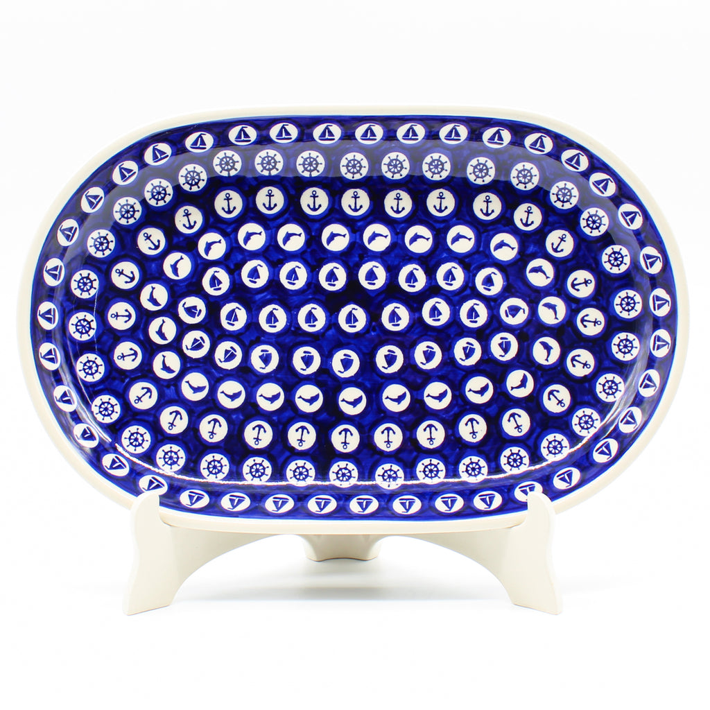 Md Oval Platter in Nautical Blue