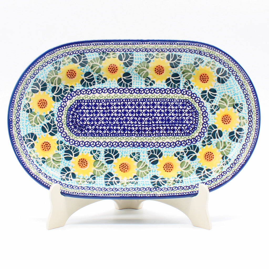 Md Oval Platter in Ukrainian Sunflower