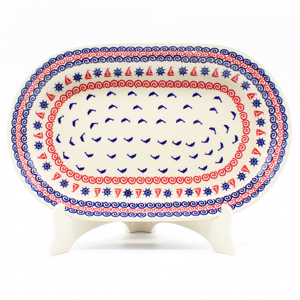 Md Oval Platter in Blue Helm