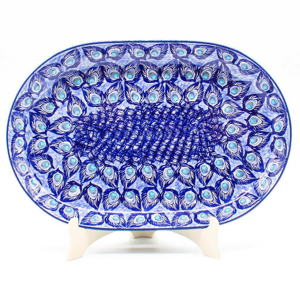 Lg Oval Platter in Peacock Glory