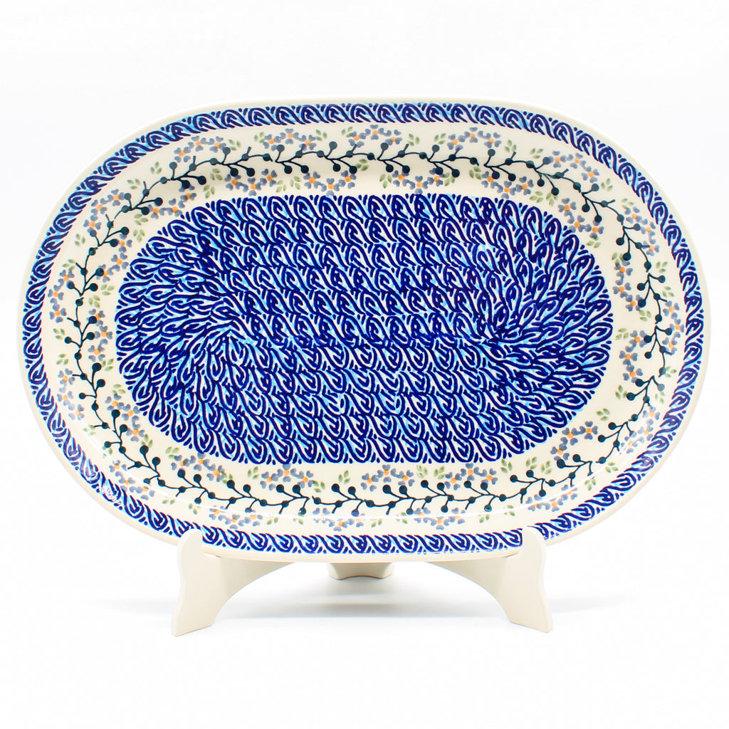 Lg Oval Platter in Blue Meadow