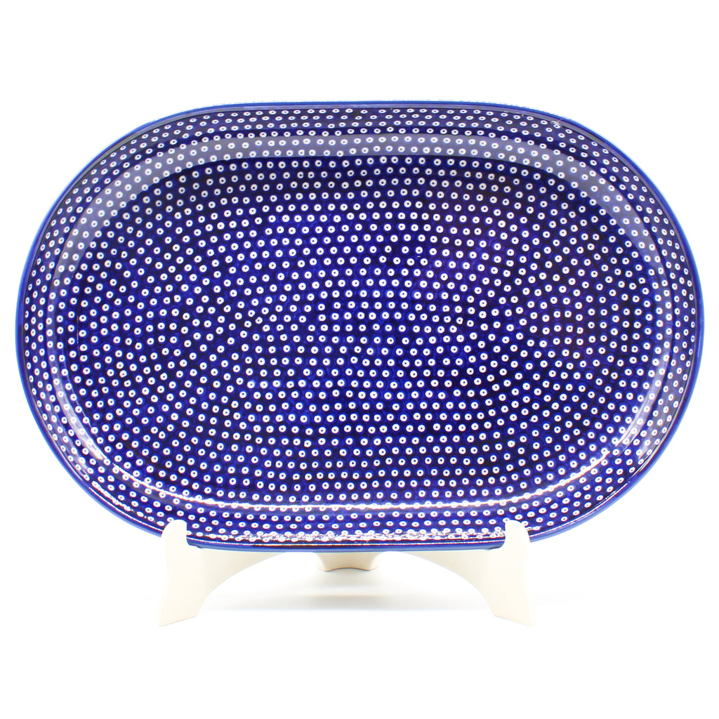 Lg Oval Platter in Blue Elegance