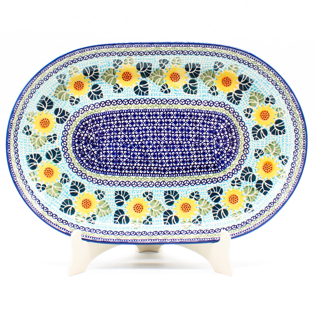 Lg Oval Platter in Ukrainian Sunflower