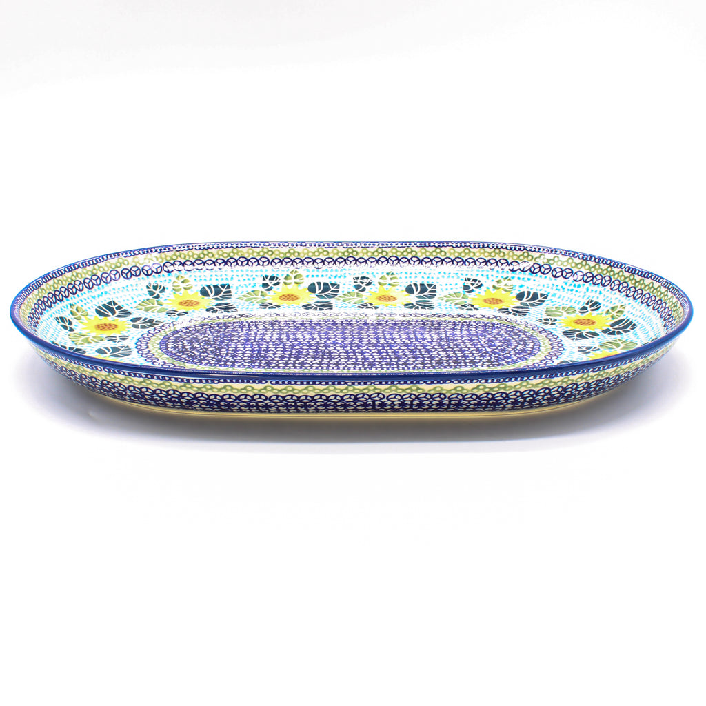 Lg Oval Platter in Ukrainian Sunflower