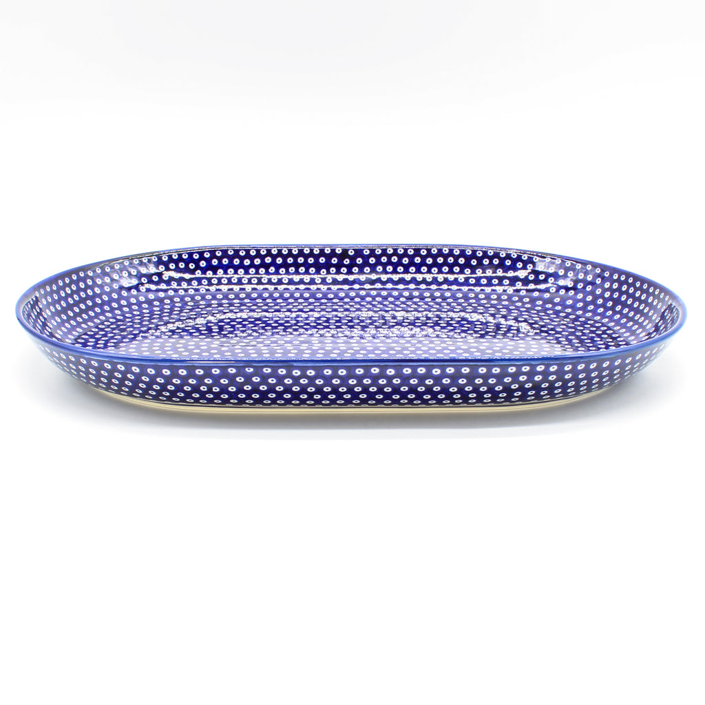 Lg Oval Platter in Blue Elegance