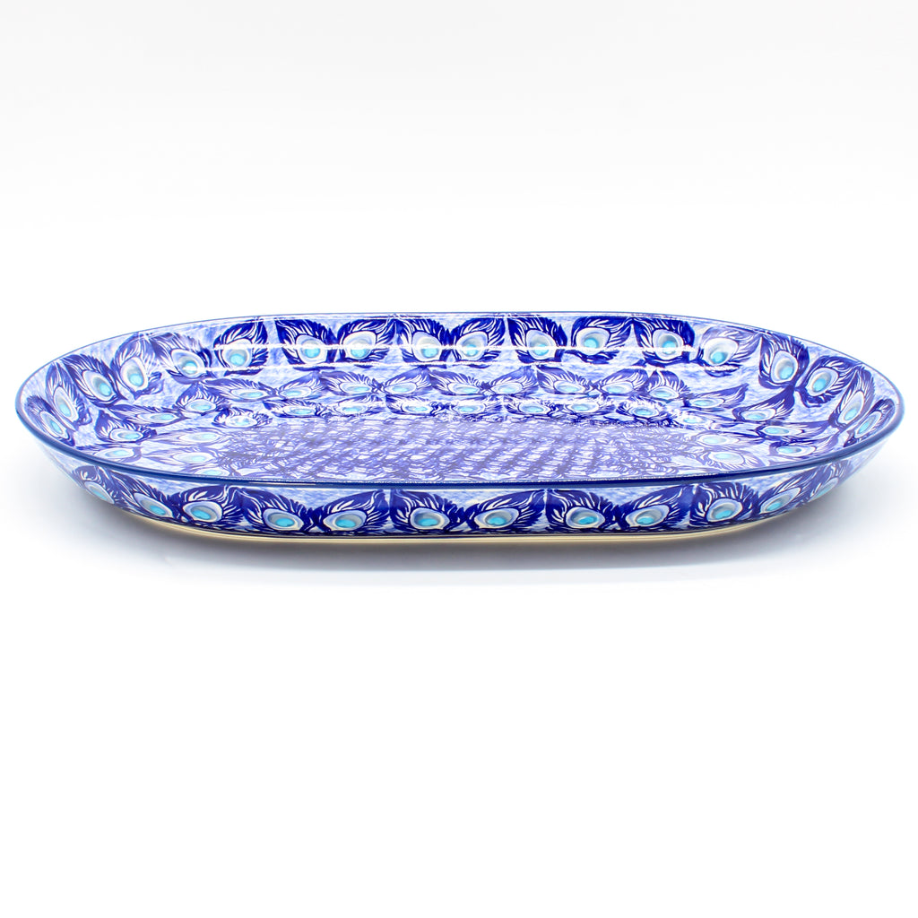 Lg Oval Platter in Peacock Glory