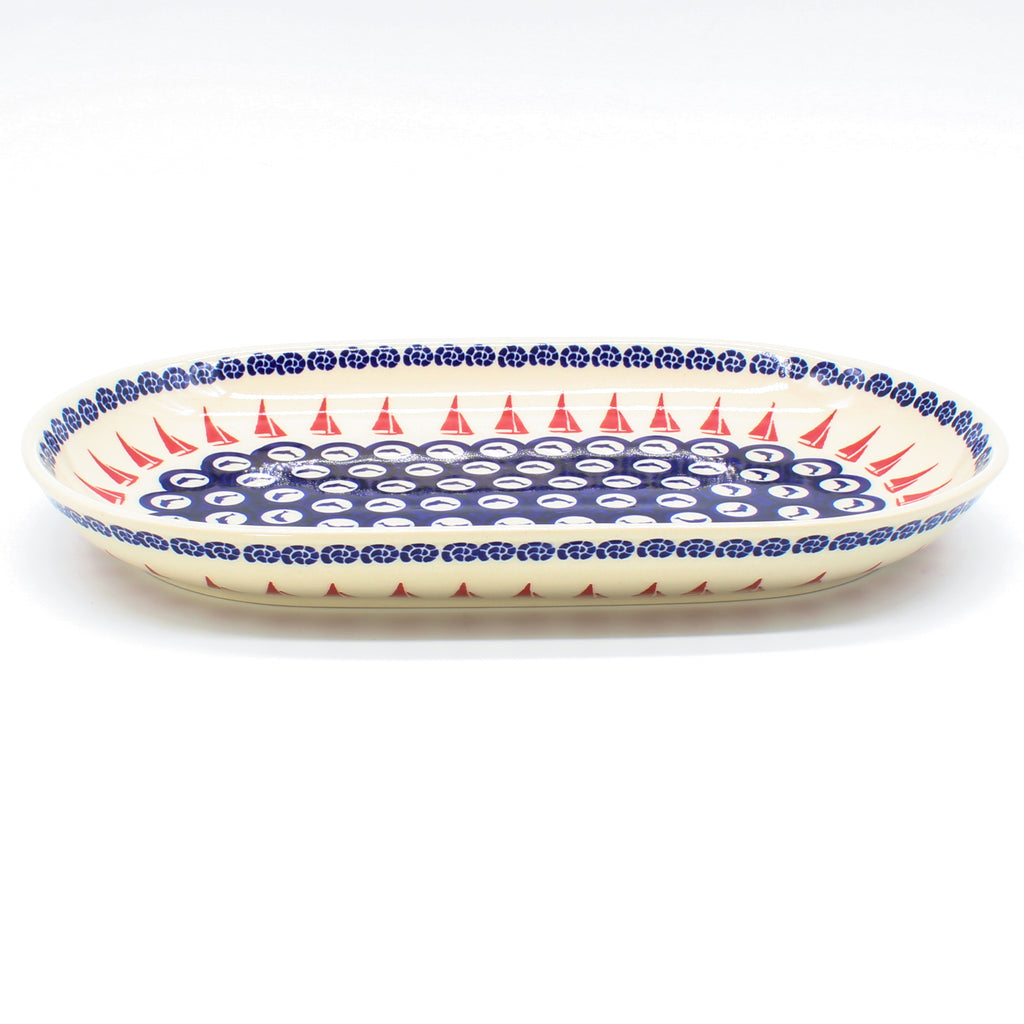 Md Oval Platter in Red Sail