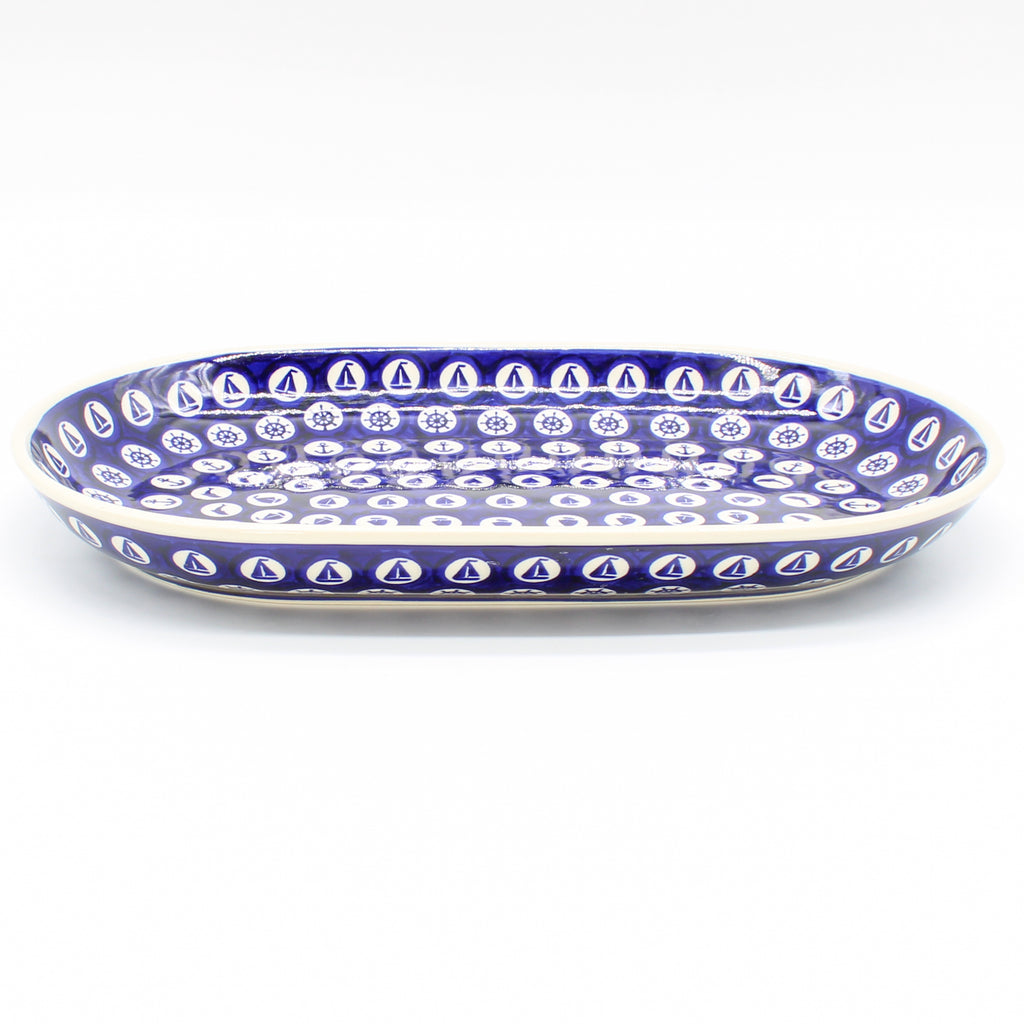 Md Oval Platter in Nautical Blue