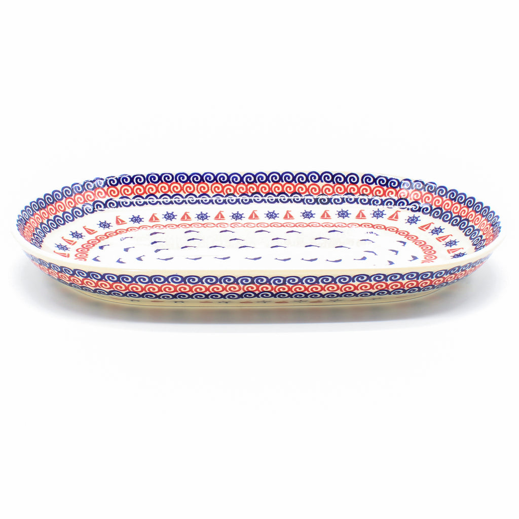 Md Oval Platter in Blue Helm