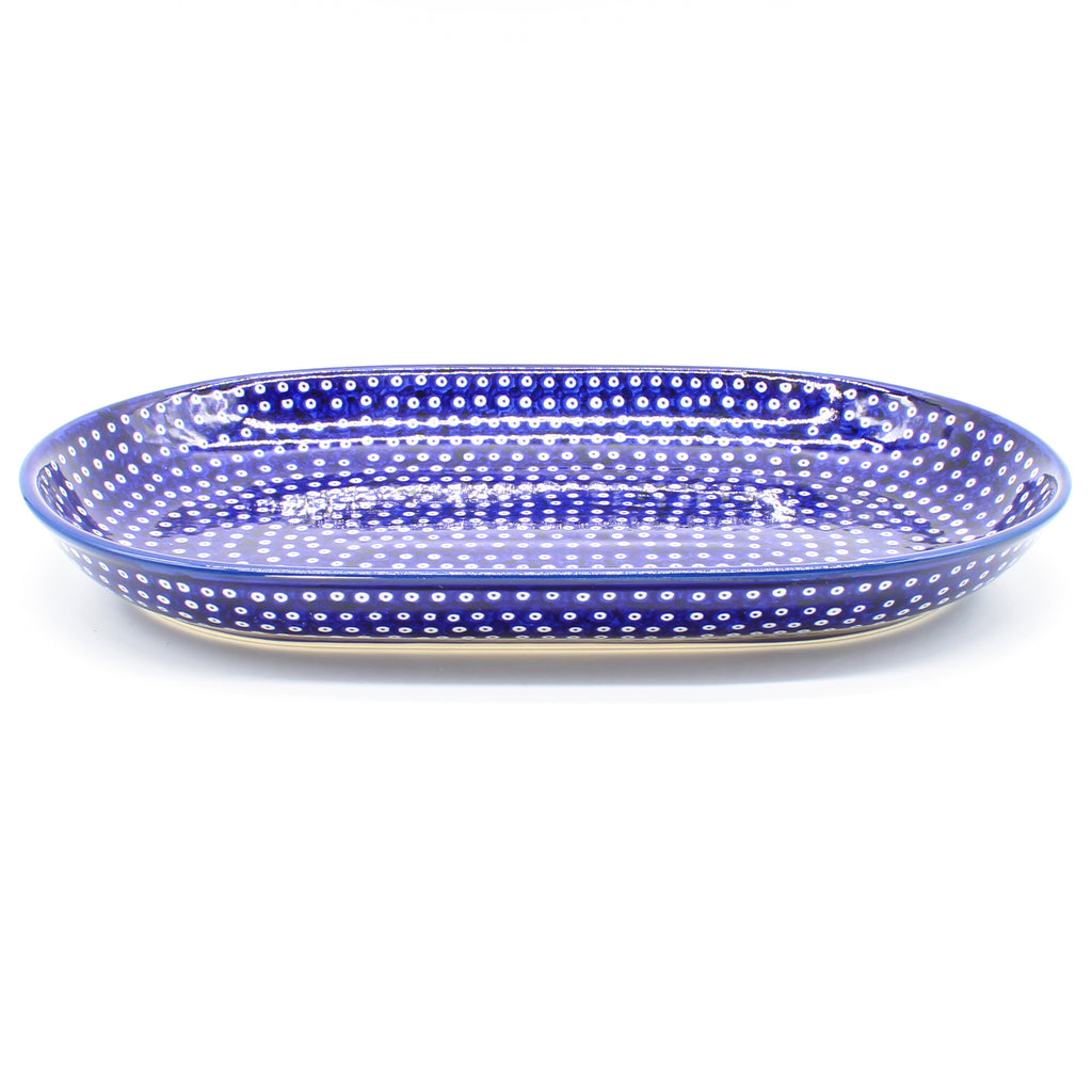 Md Oval Platter in Blue Elegance