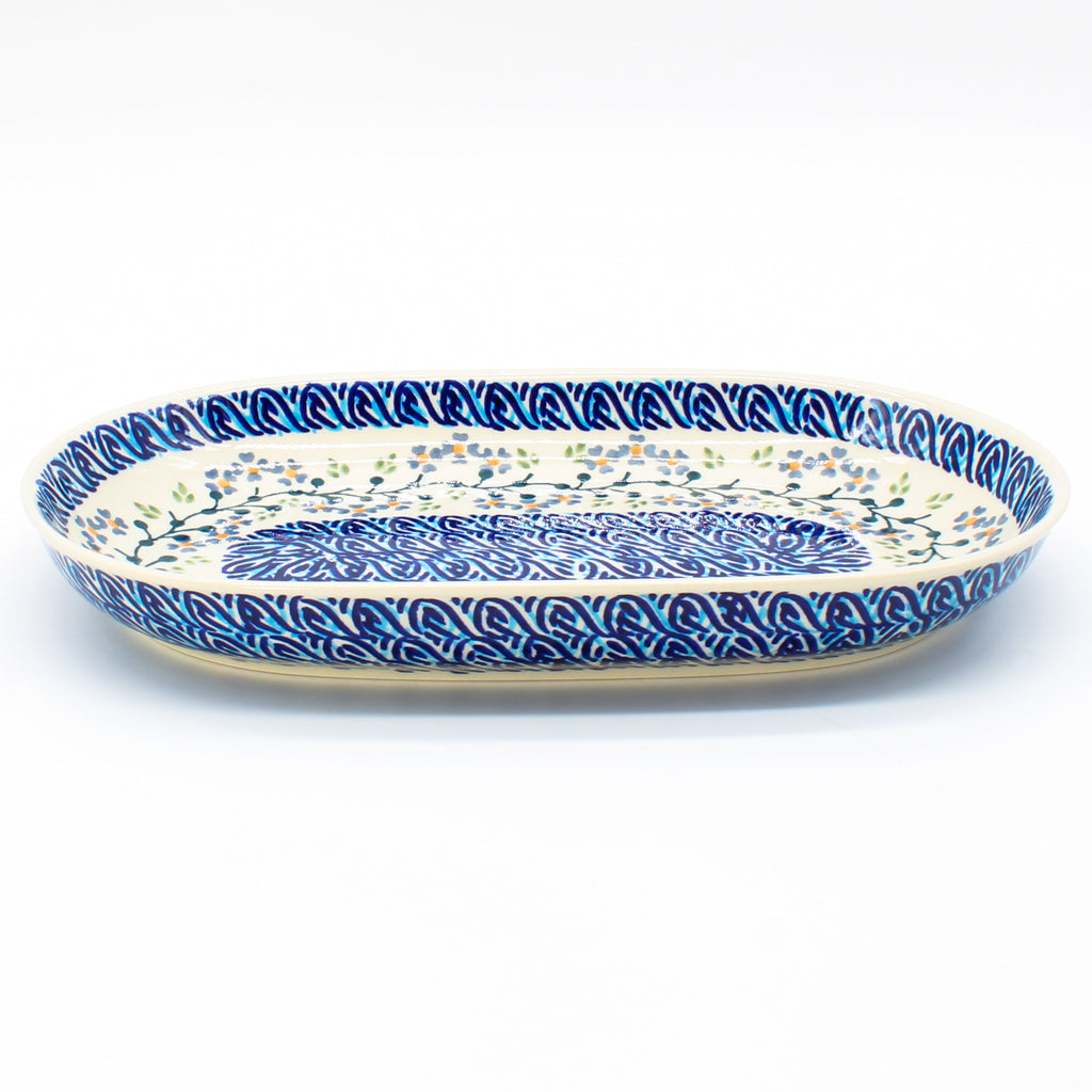 Sm Oval Platter in Blue Meadow