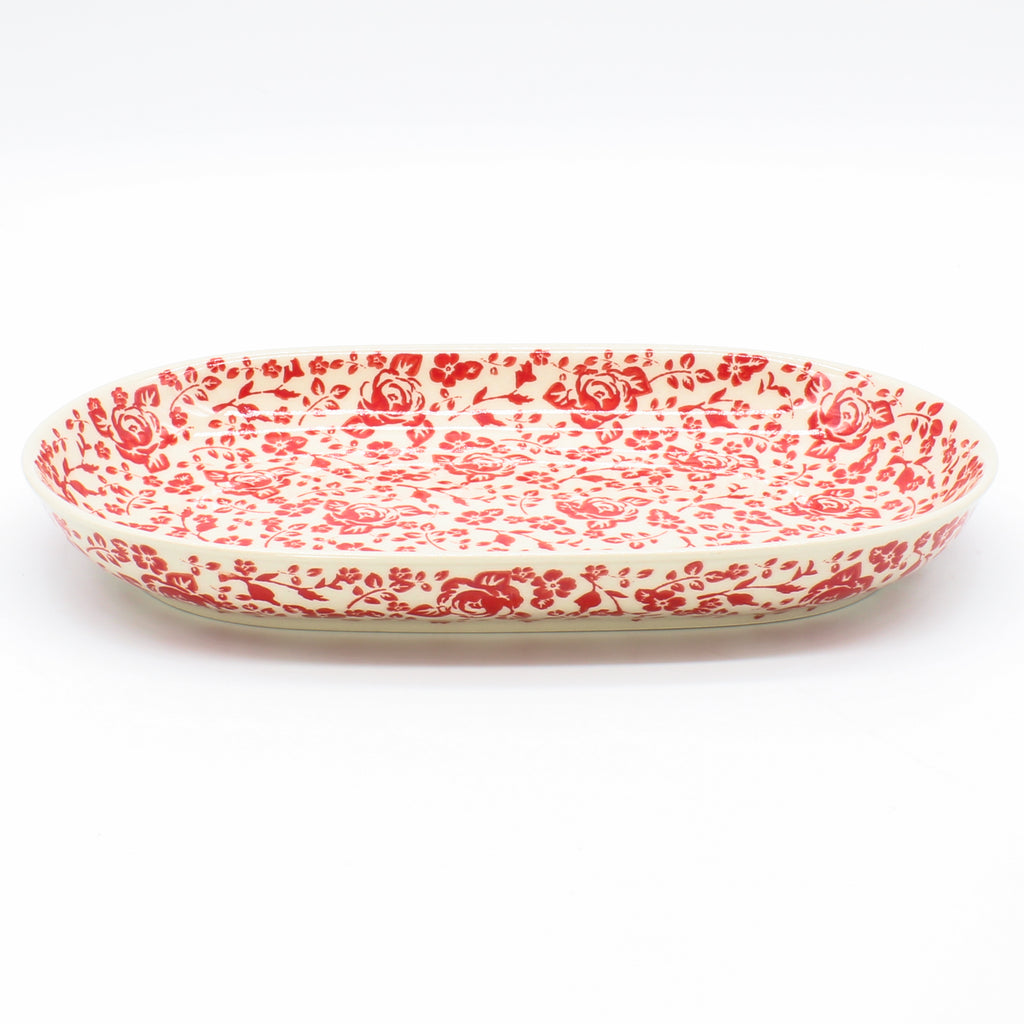 Sm Oval Platter in Antique Red