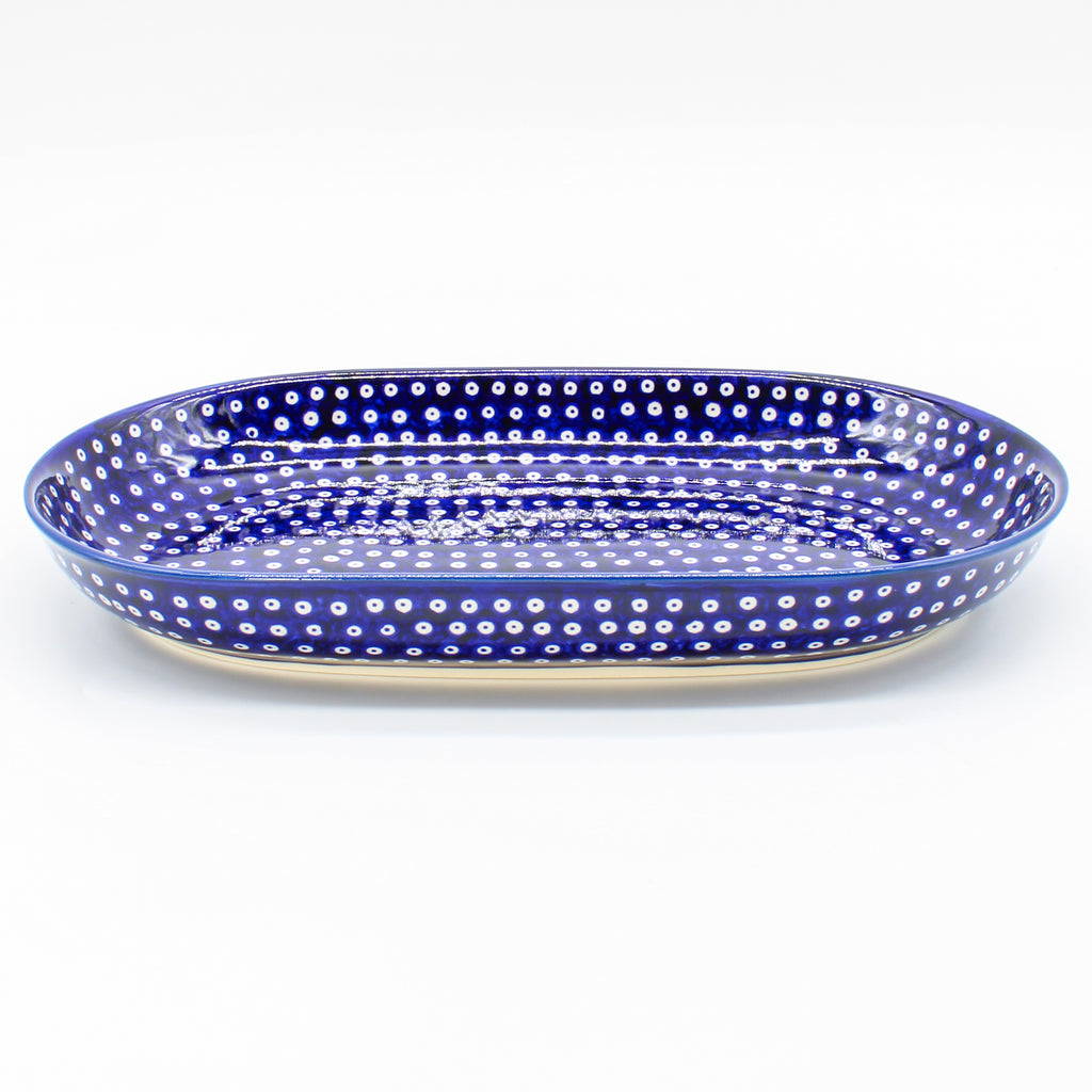 Sm Oval Platter in Blue Elegance