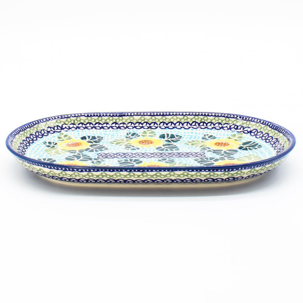 Tiny Oval Platter in Ukrainian Sunflower