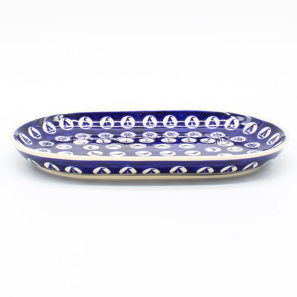 Tiny Oval Platter in Nautical Blue