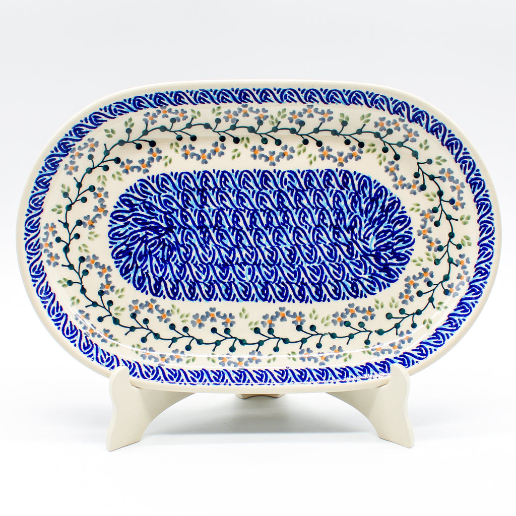 Md Oval Platter in Blue Meadow