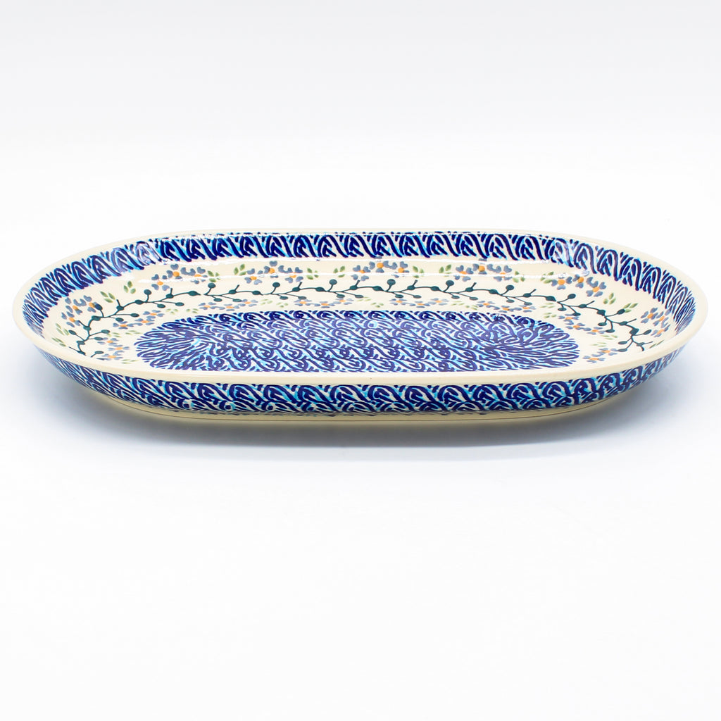 Md Oval Platter in Blue Meadow