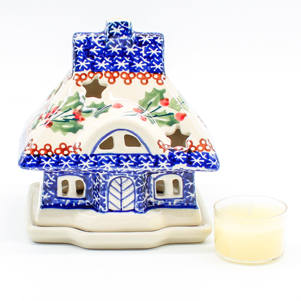 House Tea Candle Holder in Holly