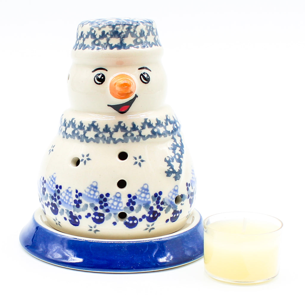 Snowman Tea Candle Holder in Holiday Bells