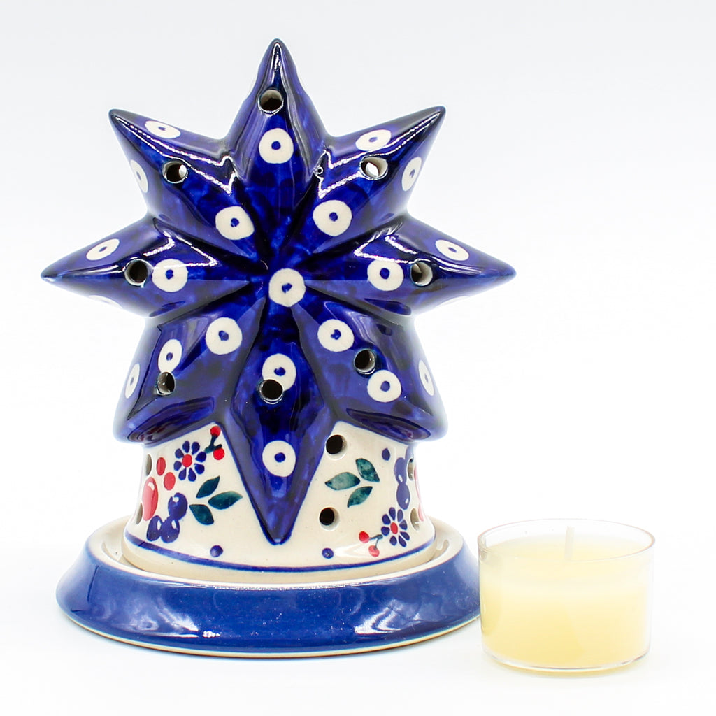 Star Tea Candle Holder in Traditional Cherries