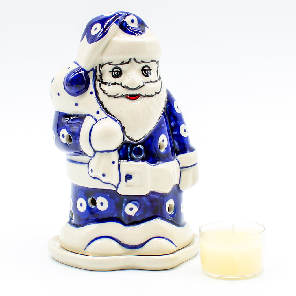 Santa Tea Candle Holder in Traditional Cherries