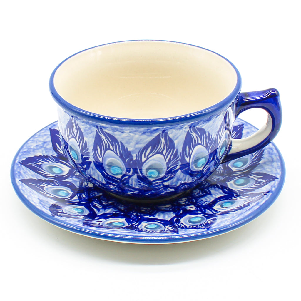 Tea Cup w/Saucer 8 oz in Peacock Glory