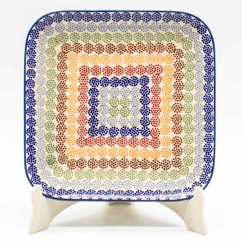 Square Sushi Plate 8.5" in Modern Dots