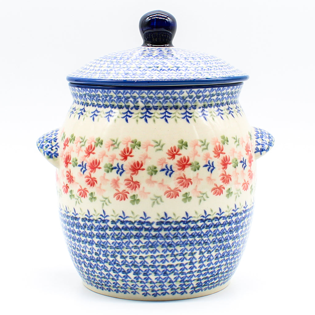 Md Canister w/Handles in Coral Thistle