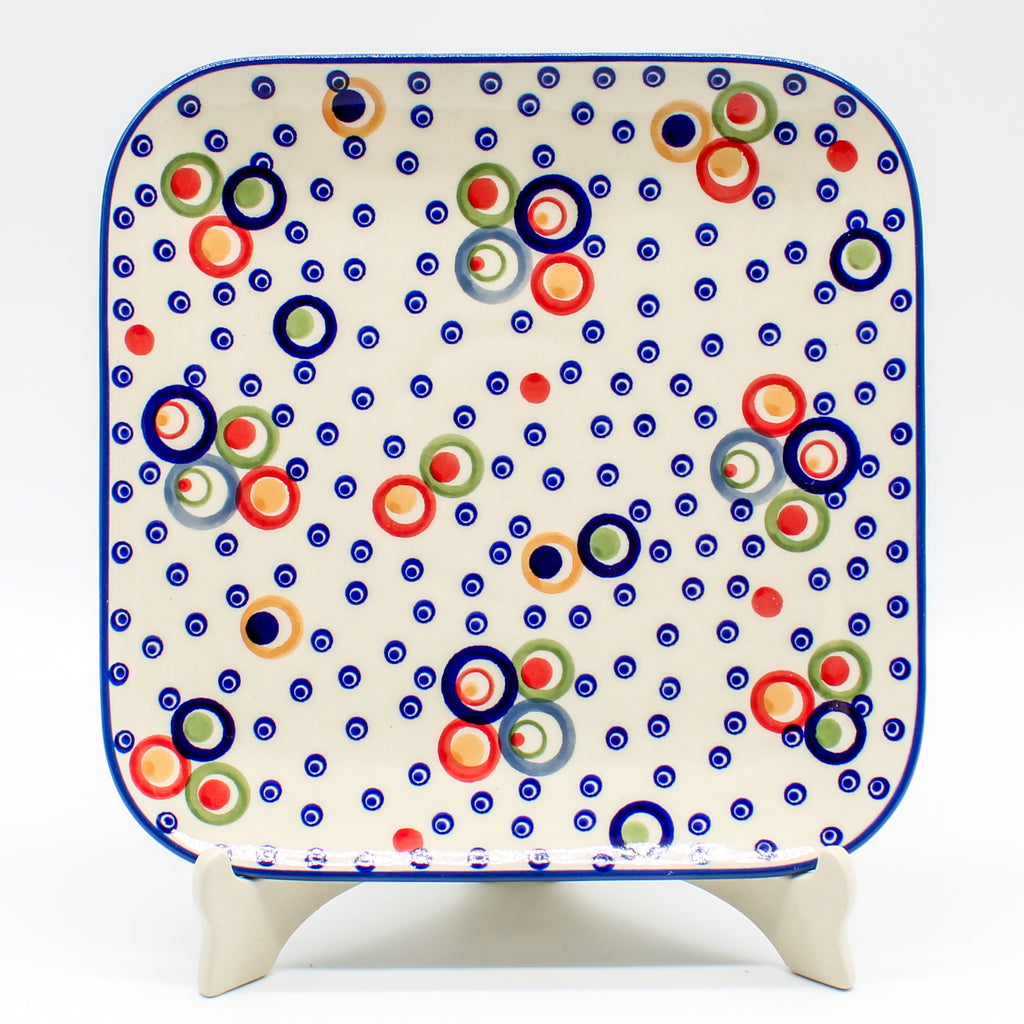 Square Sushi Plate 8.5" in Modern Circles