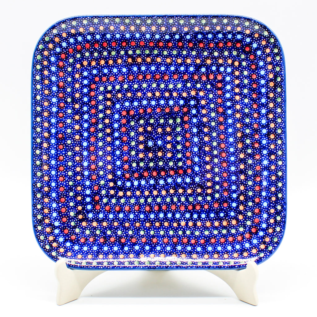 Square Sushi Plate 8.5" in Multi-Colored Dots