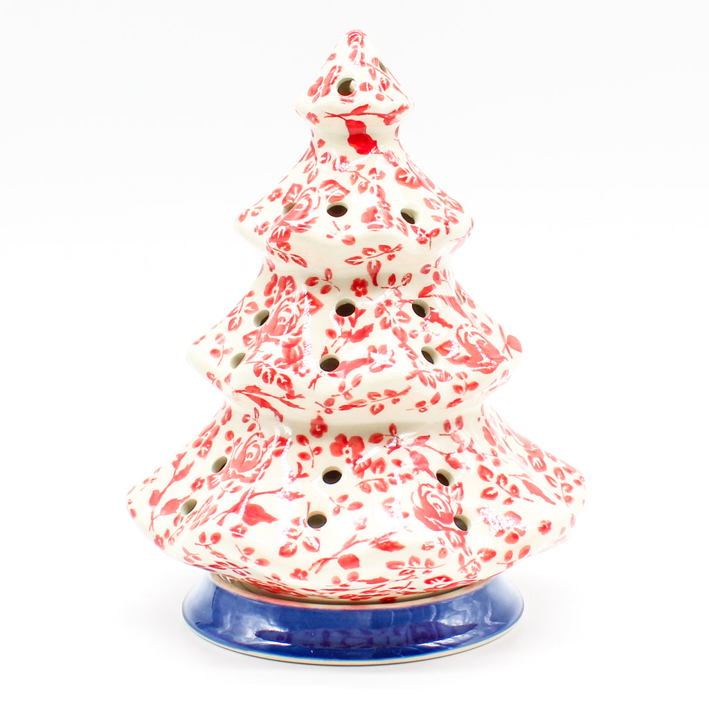 Tree Tea Candle Holder in Antique Red