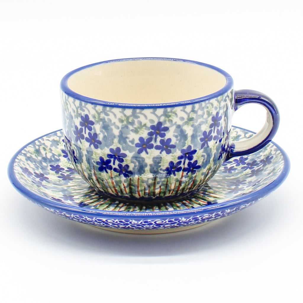 Cappuccino Cup w/Saucer 6.5 oz in Alpine Blue