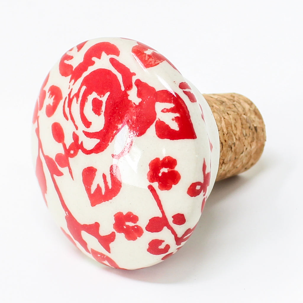 Wine Stopper in Antique Red