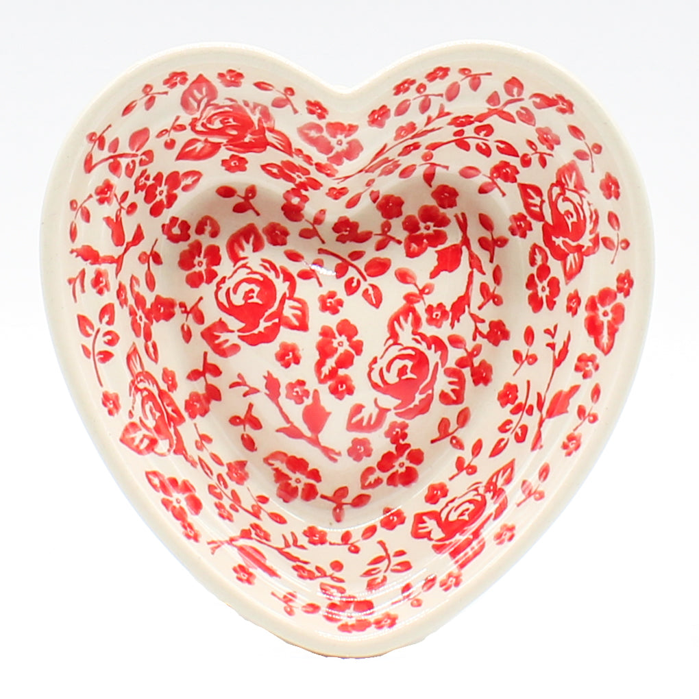 Sm Hanging Heart Dish in Antique Red