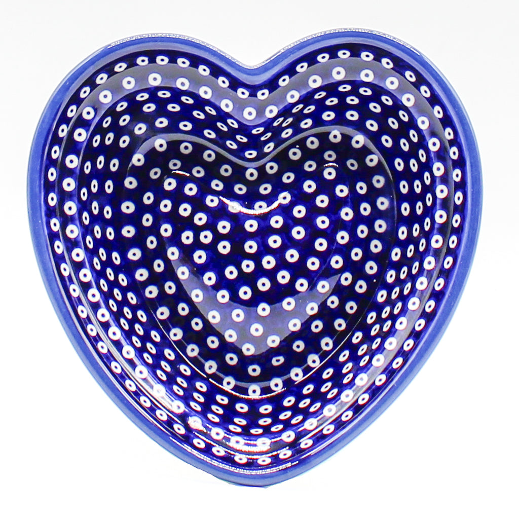 Sm Hanging Heart Dish in Blue Elegance