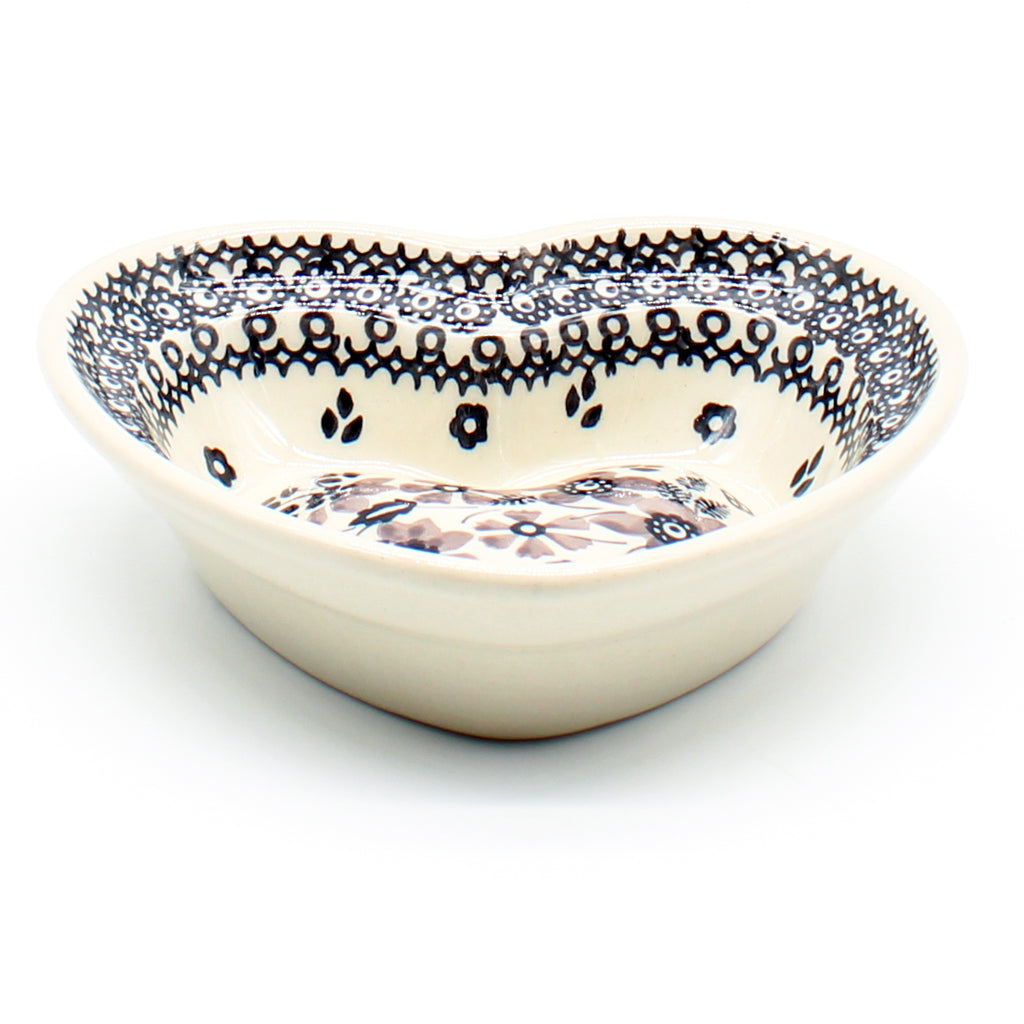 Sm Hanging Heart Dish in Gray & Black