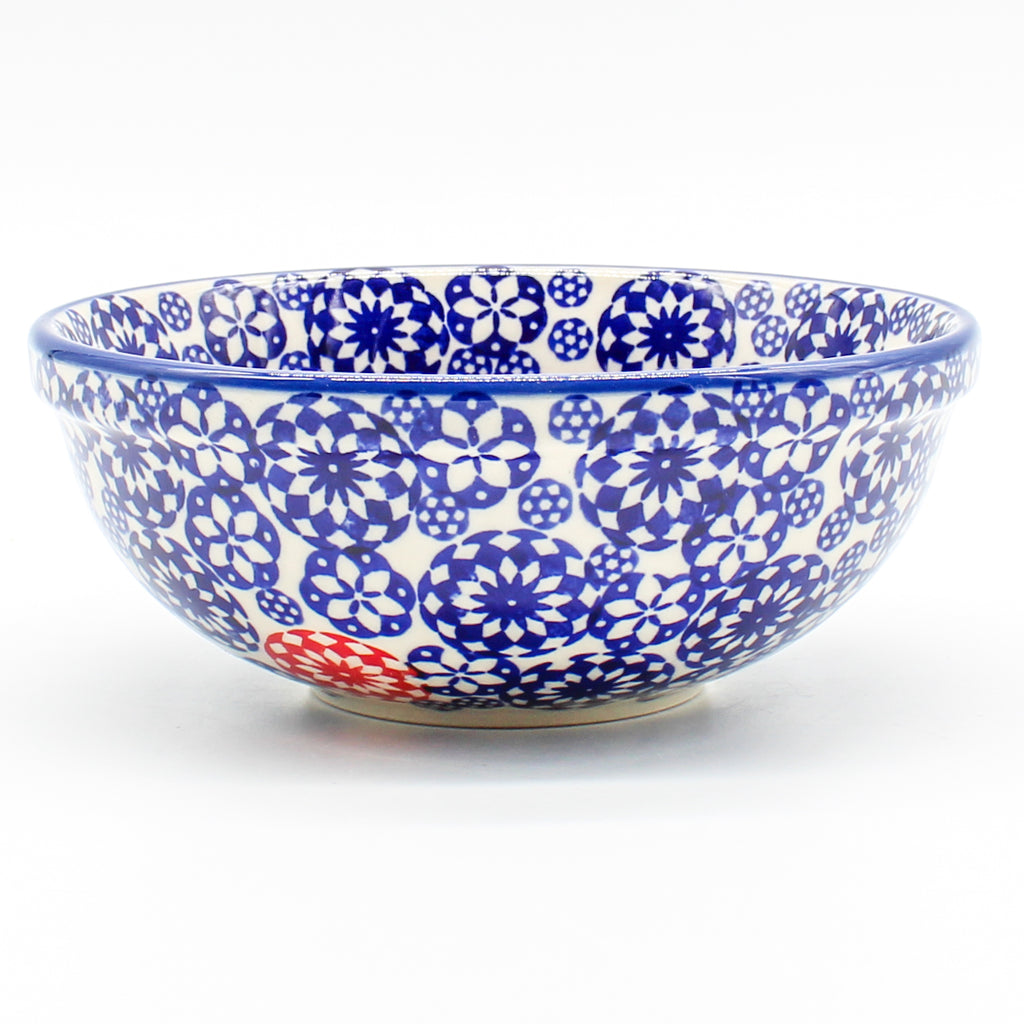 Dessert Bowl 12 oz in Red Snowflake