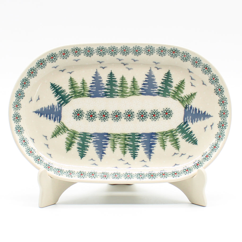 Tiny Oval Platter in Green Mountains