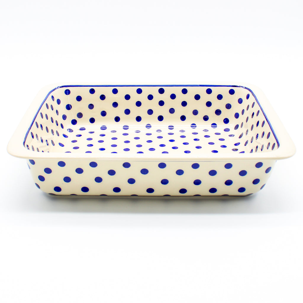 Deep Rect. Baker in Blue Polka-Dot