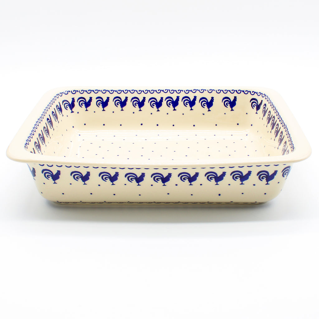 Deep Rect. Baker in Blue Roosters