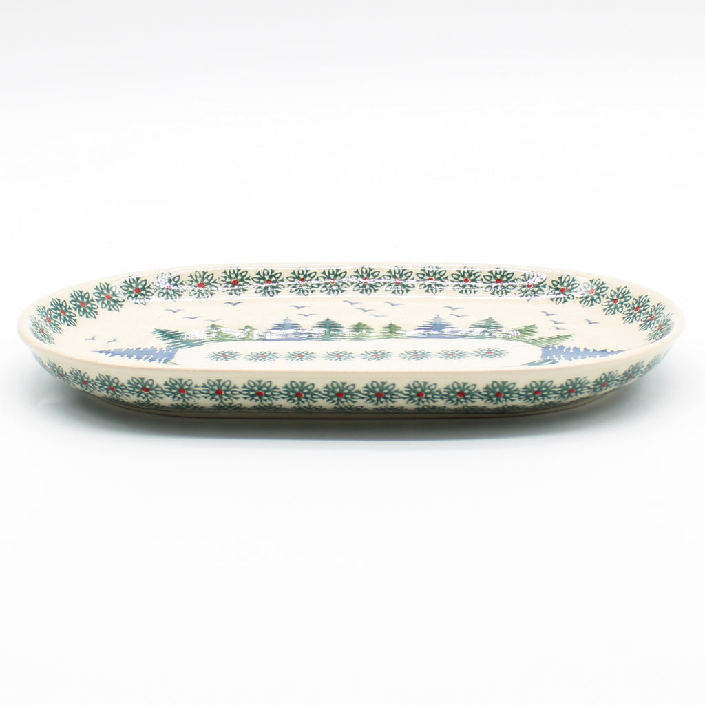 Tiny Oval Platter in Green Mountains