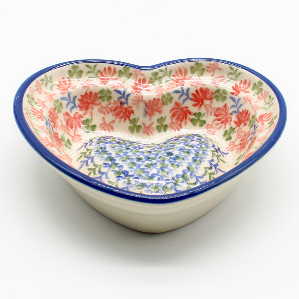 Sm Hanging Heart Dish in Coral Thistle