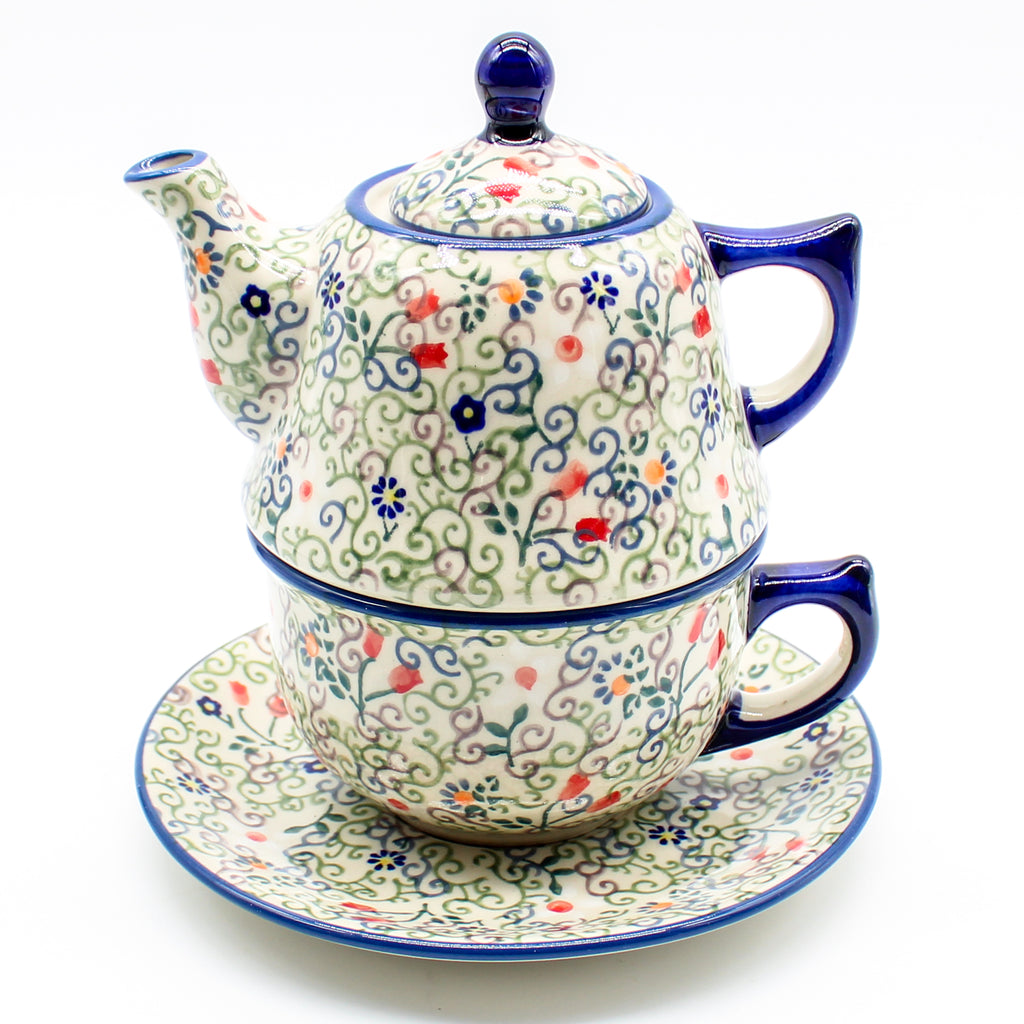 Teapot w/Cup & Saucer in Early Spring