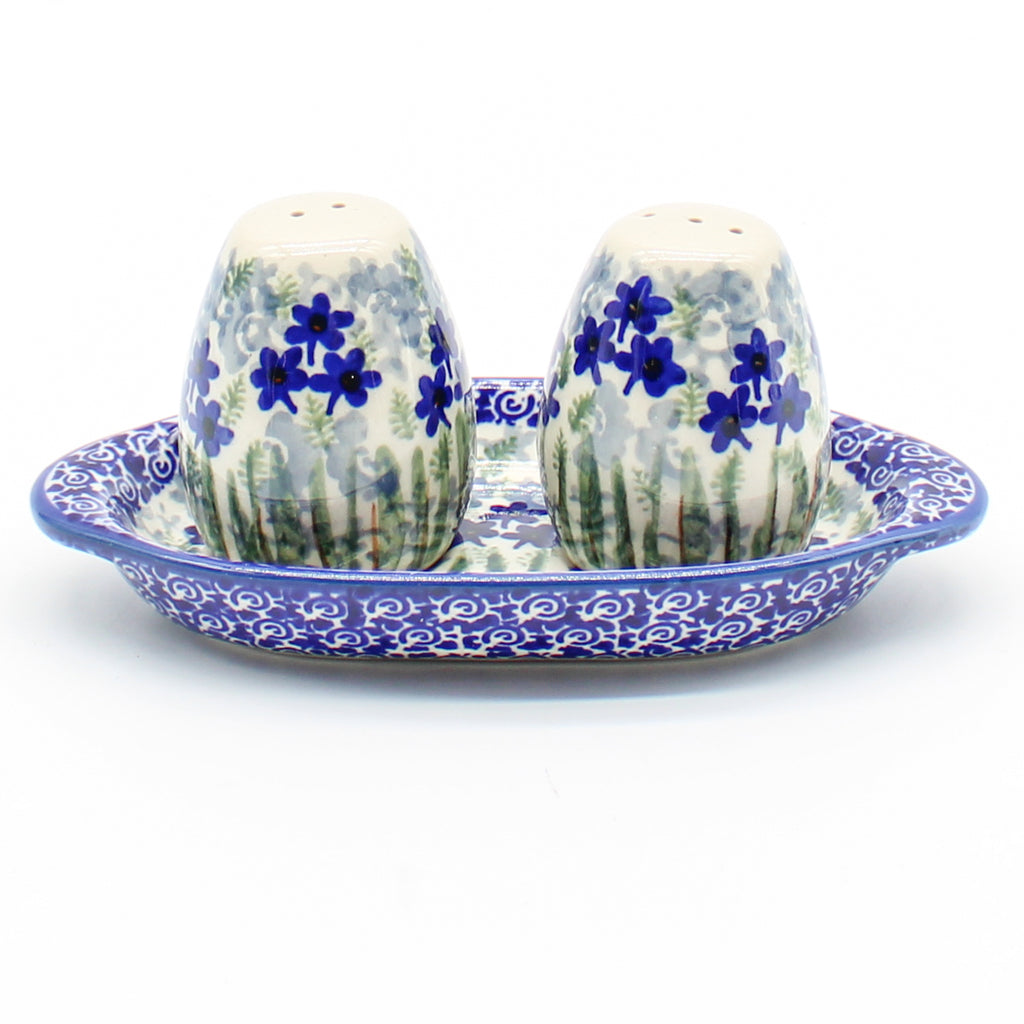 Salt & Pepper Set w/Tray in Alpine Blue