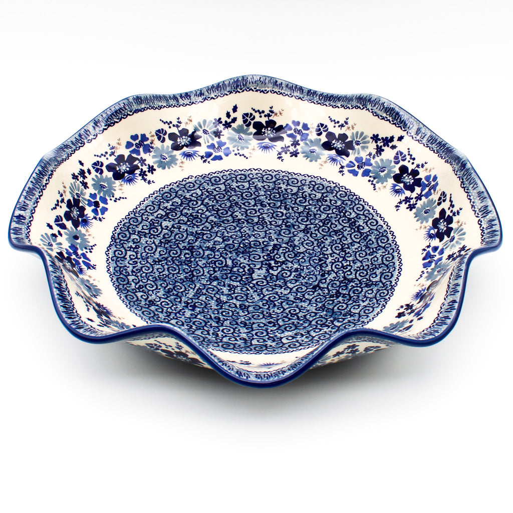 Fluted Pasta Bowl in Stunning Blue
