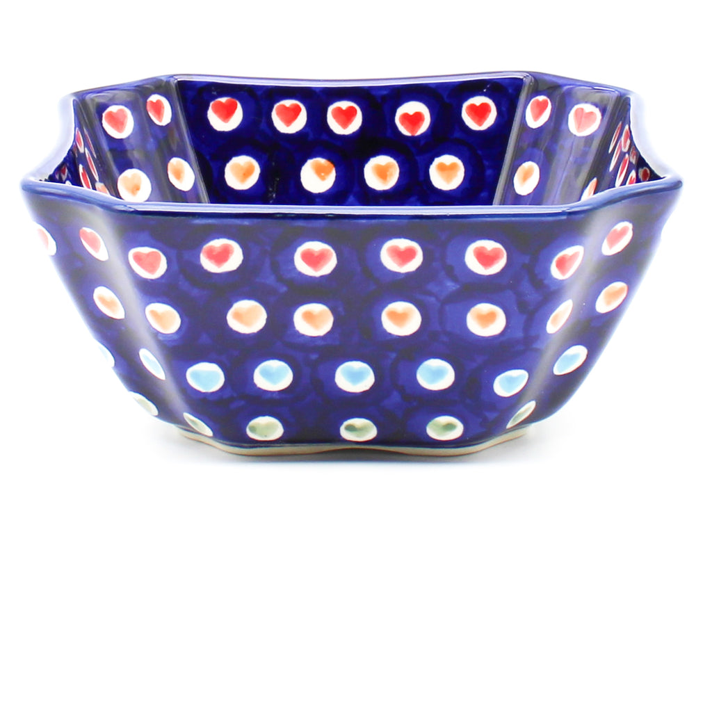 Square Soup Bowl 16 oz in Multi-Colored Hearts